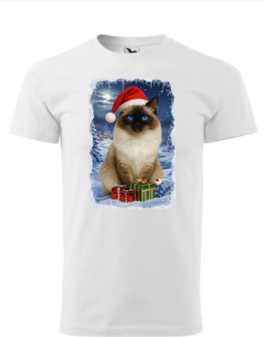 Vánoční tričko s kočkou Ragdoll